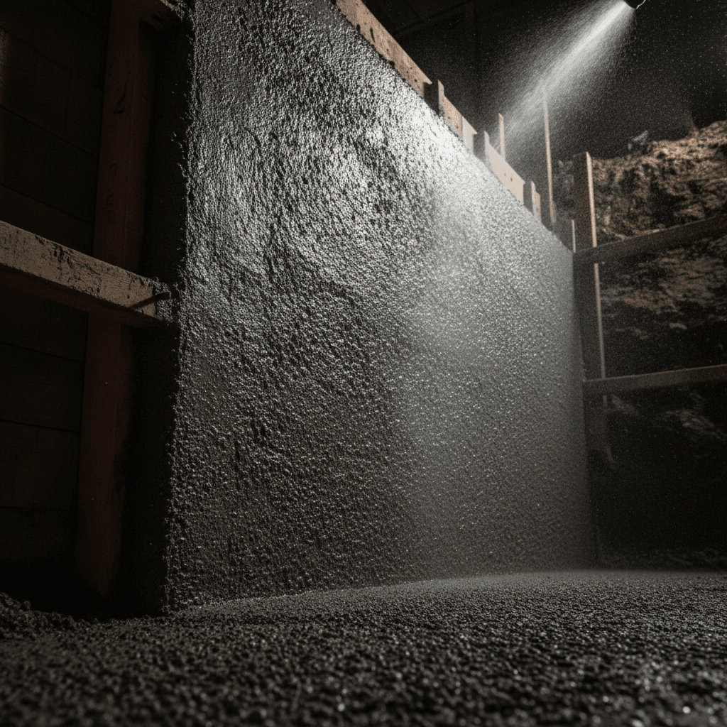 Shotcrete wall application during retention works