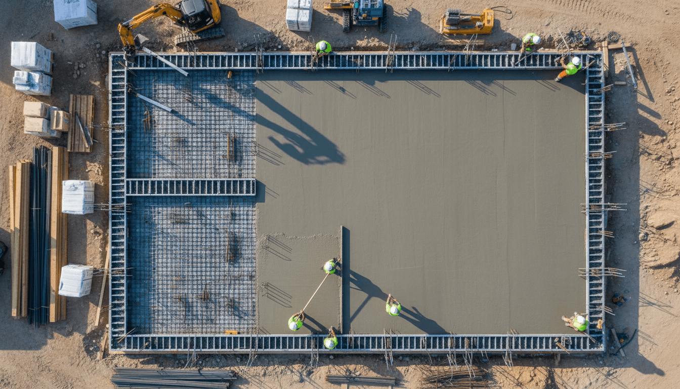 Bored pier reinforcement installation on complex site