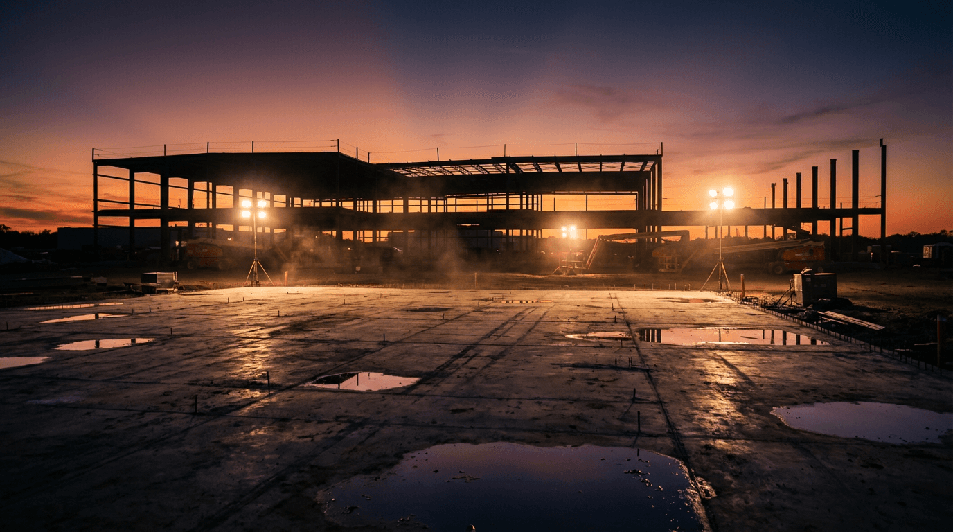 Excavation site showing deep piers and structural foundations beneath a luxury residential project in Sydney