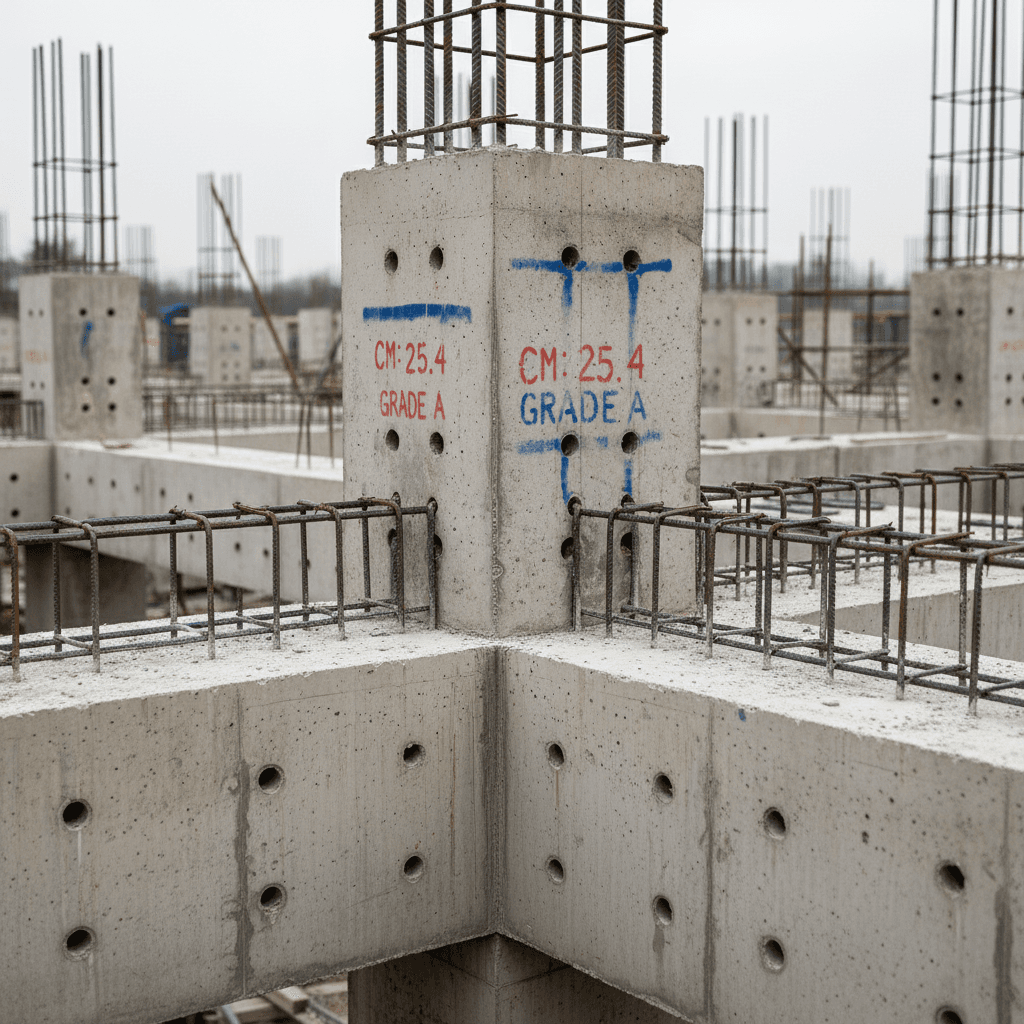 Suspended concrete slab showing precision formwork and reinforcement detail